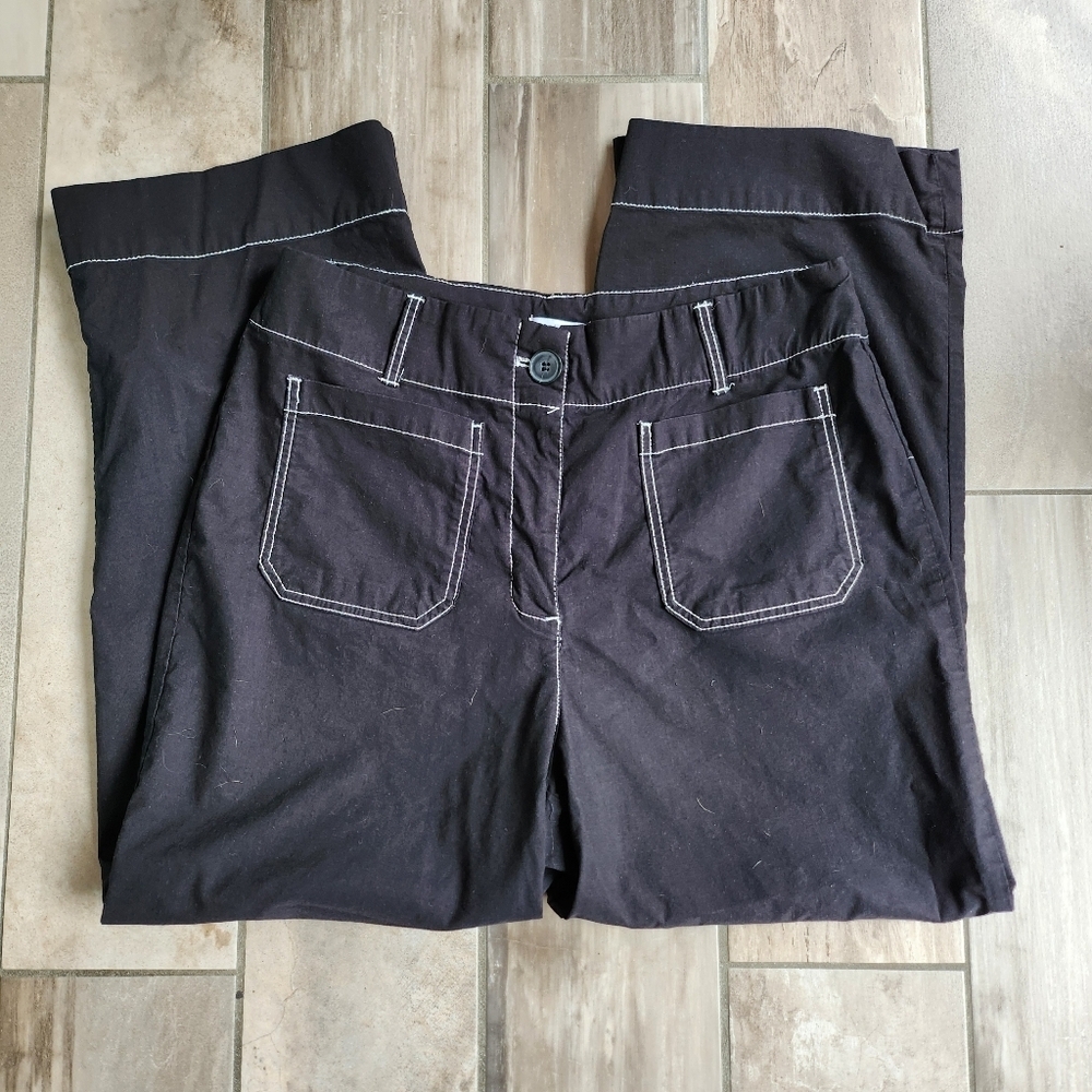 Nicole Miller Black Loose Fit Cargo